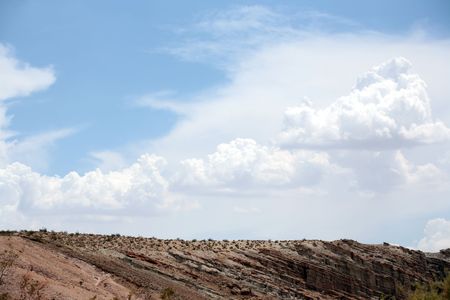 Red Rock Canyon with beautiful blue sky above itの写真素材