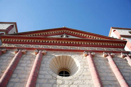 The front of the beautiful mission in Santa Barbara, Californiaの写真素材