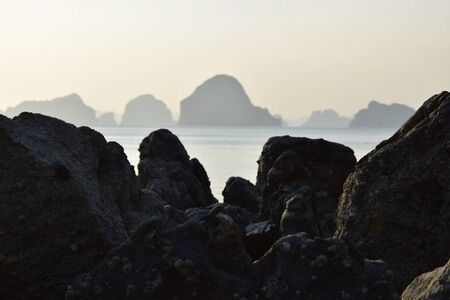 Sunset at southern of Thailandの写真素材