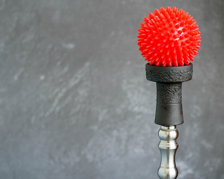 smoking hookah and coronavirus transmission concept. on a gray concrete background. copy space