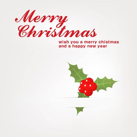 Christmas  Holly Berry Applique  Backgroundのイラスト素材