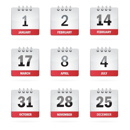 Set Holiday Calendar Iconsのイラスト素材