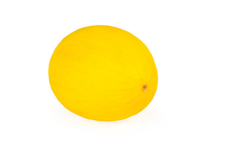 Yellow honeydew melon, on white backgroundの写真素材