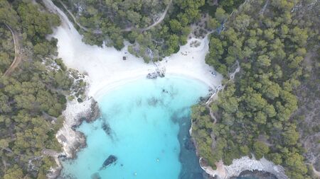 Amazing beach Aerial View in Menorca (Baleares)の写真素材