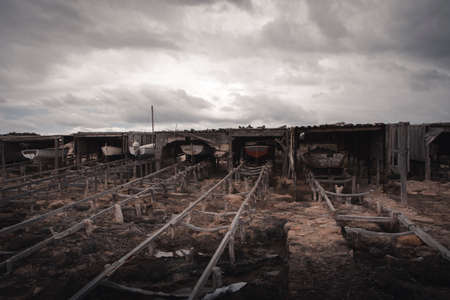 old mediterranean ships getting rustedの写真素材
