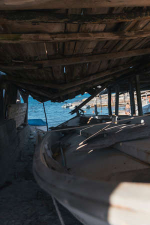 old mediterranean ships getting rustedの写真素材