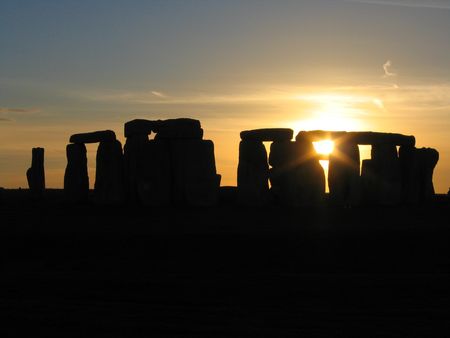 Sunset over Stonehengeの写真素材