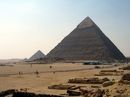The pyramids of Gizaの写真素材