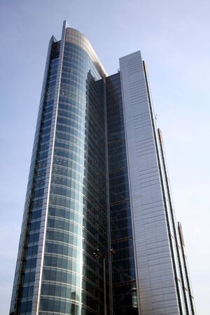 Modern skyscraper in Warsawの写真素材