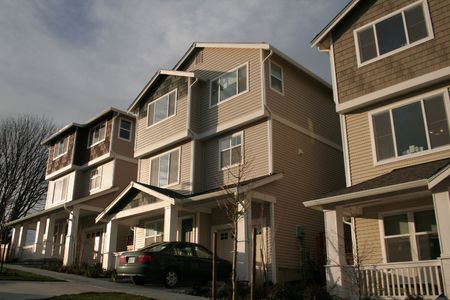 Brand new city townhouses in Seattleの写真素材