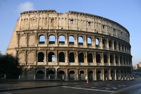 Il Colosseo also known as Flavian Amphitheatre, Rome's famous landmarkの写真素材