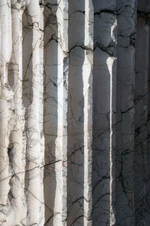 Close up structure of a Roman marble columnの写真素材