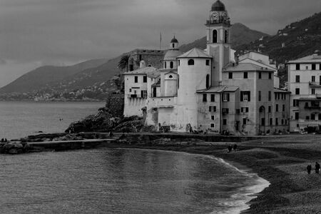 A vievw of Camogli's churchの写真素材