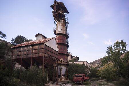 An old abandoned extraction plantのeditorial素材