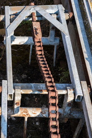 An old rusty farm machinery
