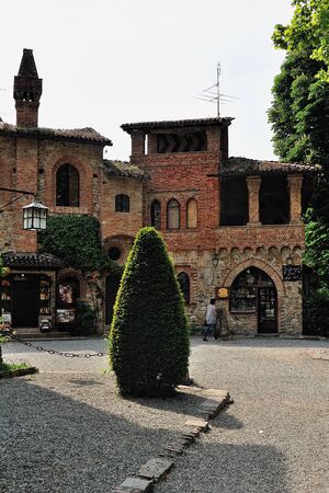 A beautiful tour in Grazzano Viscontiの写真素材