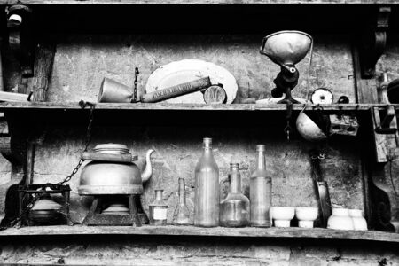 Ancient objects in a medieval villageの写真素材