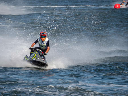 Olbia, Italy - June 02 - 2019 Aquabike world Championship grand prix of Italyのeditorial素材