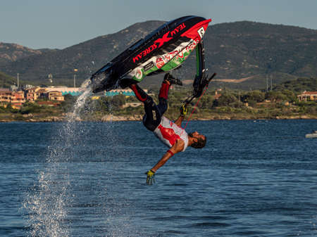 Olbia, Italy - June 02 - 2019 Aquabike world Championship grand prix of Italyのeditorial素材