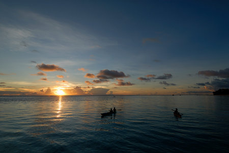 A beautiful picture of the sea at the sunset