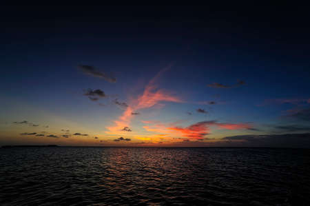 A beautiful picture of the sea at the sunsetの写真素材