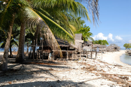 A picture of an indonesian fishermen's village in the natureの写真素材