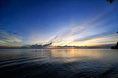 A beautiful picture of the sea at the sunsetの写真素材