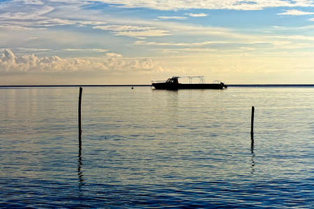 A beautiful picture of the sea at the sunsetの写真素材
