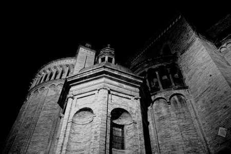 A detail of a beautiful cathedral in Italyの写真素材
