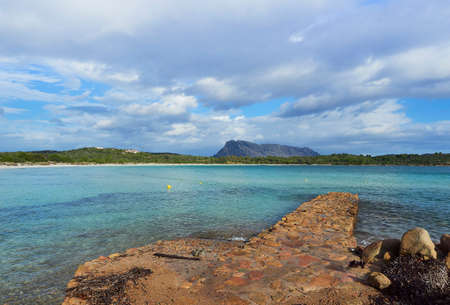A picture of the beautiful sea of Cala Brandinchi in Sardiniaの写真素材