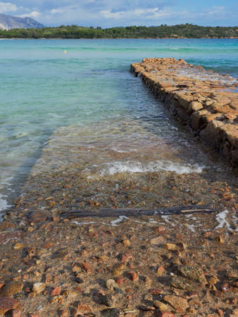 A picture of the beautiful sea of Cala Brandinchi in Sardiniaの写真素材