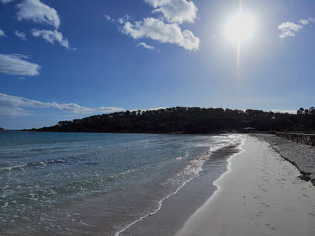 A picture of the beautiful sea of Cala Brandinchi in Sardiniaの写真素材
