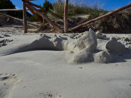 A picture of the beautiful Cala Brandinchi beach in Sardiniaの写真素材
