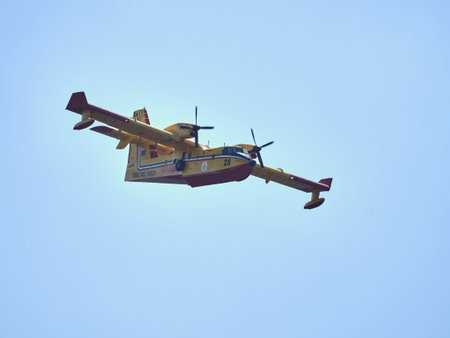 A picture of fire fighters in the sky