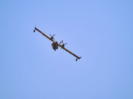 A picture of fire fighters in the sky