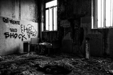 A picture of a scary place in an abandoned asylumの写真素材