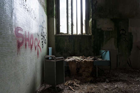 A picture of a scary place in an abandoned asylumの写真素材