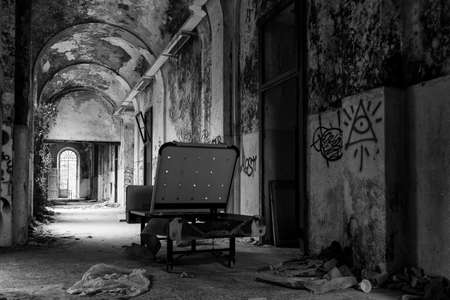 A picture of a scary place in an abandoned asylumの写真素材