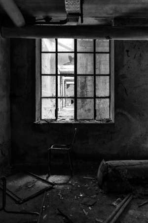 A picture of a scary place in an abandoned asylumの写真素材