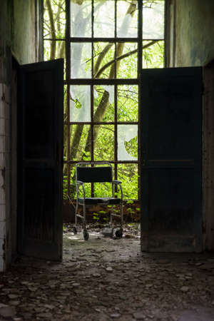 A picture of a scary place in an abandoned asylumの写真素材
