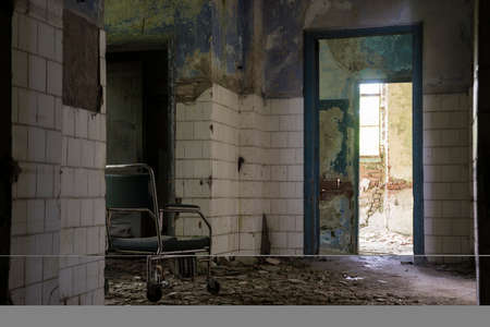 A picture of a scary place in an abandoned asylumの写真素材
