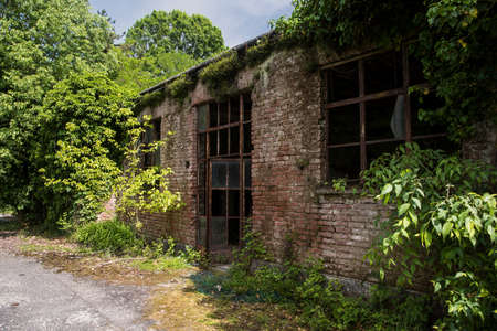 A picture of an abandoned and scary psychiatric hospitalの写真素材
