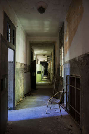 A picture of a scary place in an abandoned asylumの写真素材