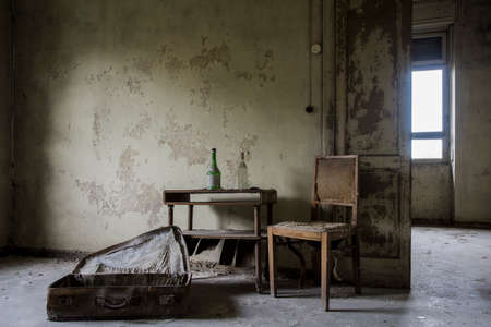 A picture of a scary place in an abandoned asylumの写真素材