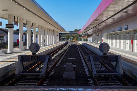 A picture of the train station of Olbiaの写真素材