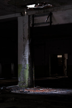Details of an old abandoned factoryの写真素材
