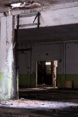 Details of an old abandoned factoryの写真素材
