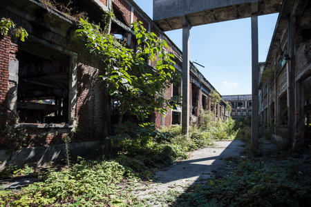 Details of an old abandoned factoryの写真素材