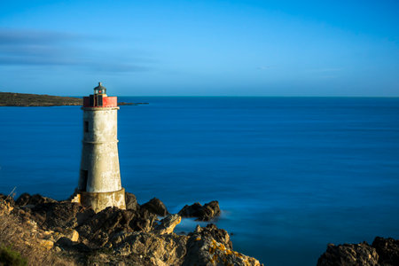 Capo Ferro lighthouse in Sardiniaの写真素材