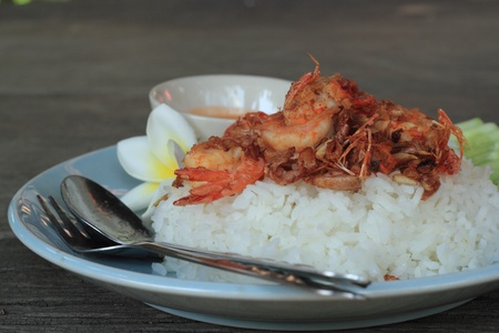 Garlic shrimp fried riceの写真素材